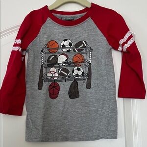 CR Sports | (2T) Red and Gray Kids Raglan Sports Shirt